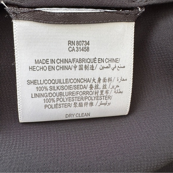 BCBG Maxazria fitted dress with short sleeves, ruffled, knee length, silk - Picture 14 of 16